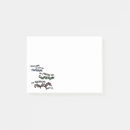 Het is gecompliceerd grappig om alles te overdenke post-it® notes (Voorkant)