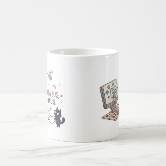 "Het is geen bug, het is een functie" Coffee Mok (Center)