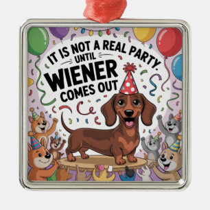 Het Is Geen Echt Feest Totdat De Wiener Tevoorschi Metalen Ornament