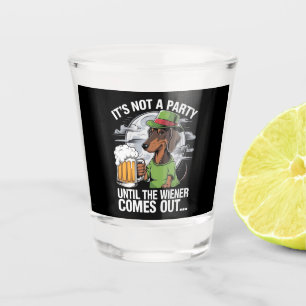 Het Is Geen Feest Tot Dachshund Iers Bier Wiener Shot Glas