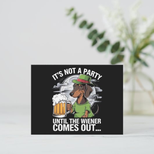 Het is geen feest tot Dachshund Irish Beer Wiener Briefkaart (Staand voorkant)