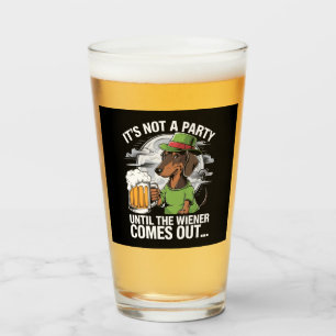 Het is geen feest tot Dachshund Irish Beer Wiener Glas