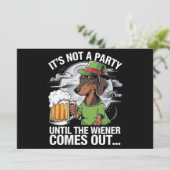 Het is geen feest tot Dachshund Irish Beer Wiener Kaart (Staand voorkant)