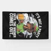 Het is geen feest tot Dachshund Irish Beer Wiener Spandoek (Horizontaal)