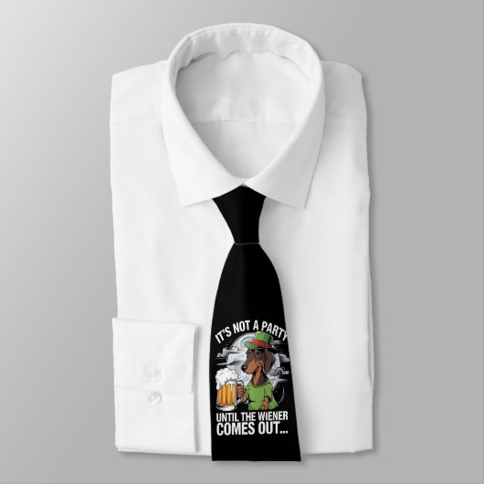 Het is geen feest tot Dachshund Irish Beer Wiener Stropdas (Gebonden)