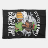 Het is geen feest tot Dachshund Irish Beer Wiener Theedoek (Horizontaal)