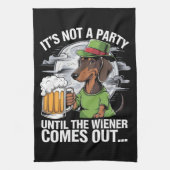 Het is geen feest tot Dachshund Irish Beer Wiener Theedoek (Verticaal)
