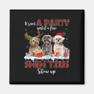 Het is geen feest tot een paar shih tzus santa Sho Magneet