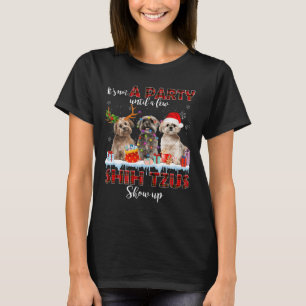 Het is geen feest tot een paar shih tzus santa Sho T-shirt