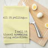 Het is geen grappige citaat. theedoek (Quarter Fold)