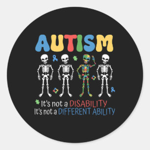 Het is geen handicap, een andere vaardigheid, bewu ronde sticker