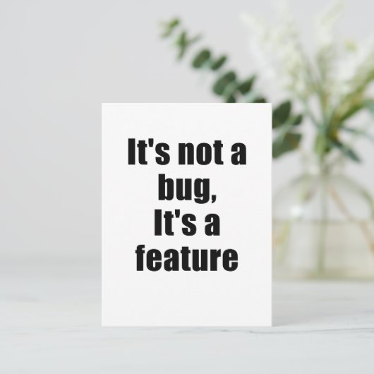 Het is geen insect maar een eigenschap briefkaart (Staand voorkant)