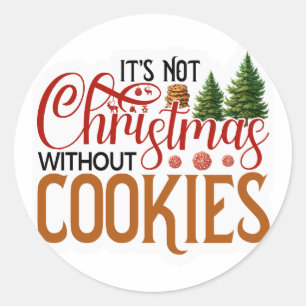 Het is geen kerst zonder koekjes ronde sticker