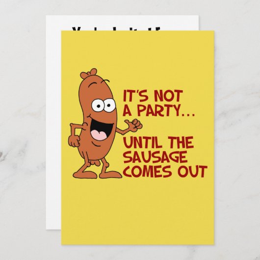 Het is geen partij tot Sause grappige uitnodiging (Voorkant / Achterkant)