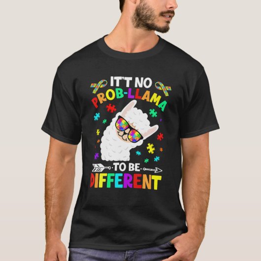Het is geen Prob-Llama om andere autisme vrouwen t T-shirt (Voorkant)