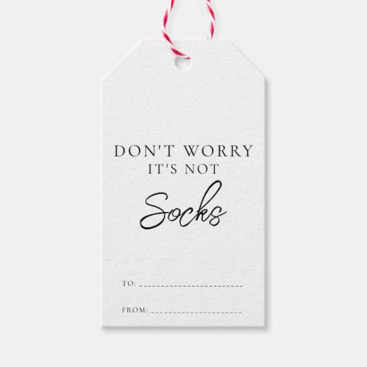 Het is geen Sokken cadeau Kaart Funny Christmas Cadeaulabel (Voorkant)