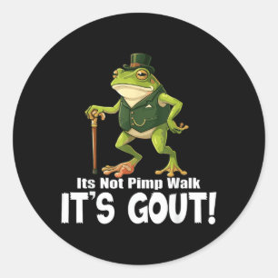Het is geen wandeling het is jicht kikker grappige ronde sticker