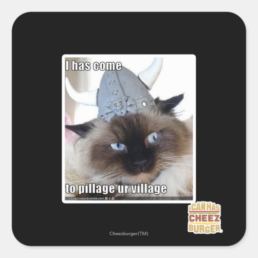 Het is gekomen om ons dorp te plunderen vierkante sticker (Voorkant)