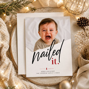 Het Is Gelukt Gescheurd Papier Grappige Baby Kerst Feestdagenkaart
