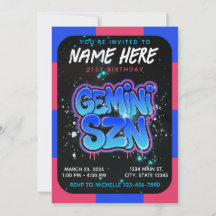Het is Gemini Seizoen Zodiac Verjaardagsuitnodigin