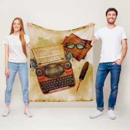 Het is geschreven in het fleece deken