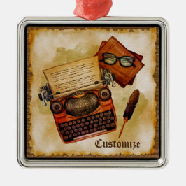 Het is geschreven in het metalen ornament