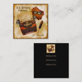 Het is geschreven in het vierkante visitekaartje