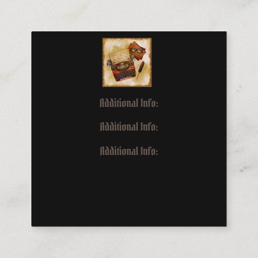 Het is geschreven in het vierkante visitekaartje (Achterkant)