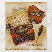 Het is geschreven in het  wijn etiket (Enkel label)