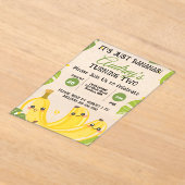 Het is gewoon bananen Geel Verjaardagsfeestje voor Acryl Uitnodigingen (Laagn)