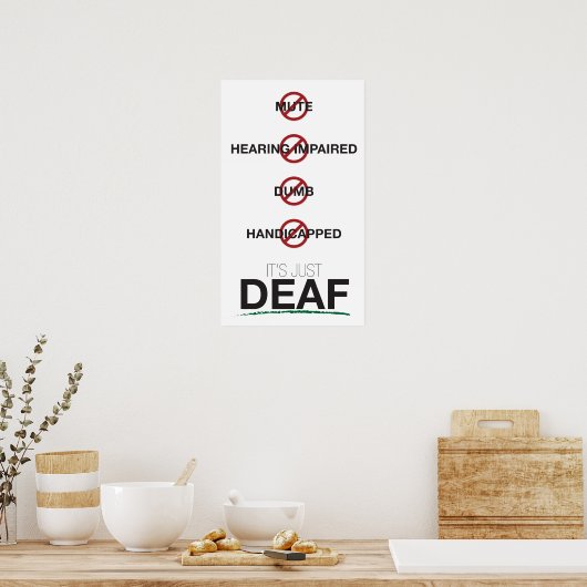 Het is gewoon doof. poster (Keuken)