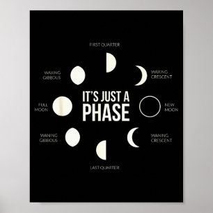 Het Is Gewoon Een Fase Maanfasen Nieuwe Maan Aarde Poster