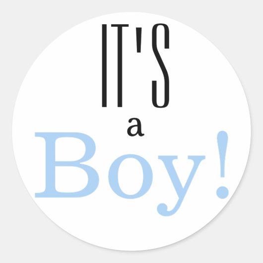 Het is gewoon een jongen! Baby shower Sticker (Voorkant)