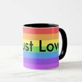Het is gewoon Liefde, LGBT Rainbow Coffee Mok (Voorkant rechts)
