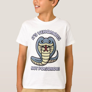 Het is giftig, niet giftig! Schattigee Snake Carto T-shirt