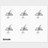 Het is goed. Ik ben een schrijver. Ronde Sticker (Vel)