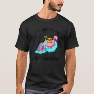 Het Is Goed Ik Ben Goed Alles Is Goed Kat Flamingo T-shirt