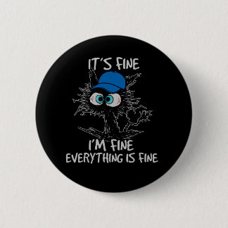 Het Is Goed Ik Ben Goed Alles Is Goed Leuk Zwart C Ronde Button 5,7 Cm