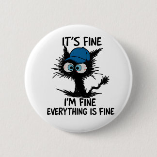 Het Is Goed Ik Ben Goed Alles Is Goed Leuk Zwart C Ronde Button 5,7 Cm