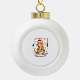 Het Is Goed Ik Ben Goed Alles Is Goed Xmas Kat Chr Keramische Bal Ornament