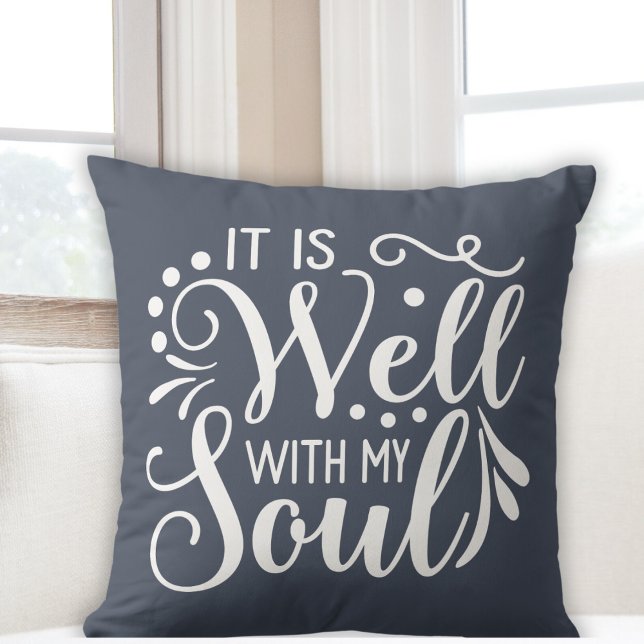 Het is goed met mijn Inspirerend op basis van het  Kussen (It Is Well With My Soul Faith Based Inspirational Throw Pillow)