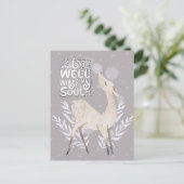 Het is goed met mijn soep, Winter Waterverf Deer Briefkaart (Staand voorkant)