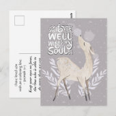 Het is goed met mijn soep, Winter Waterverf Deer Briefkaart (Voorkant / Achterkant)