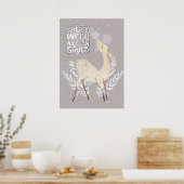 Het is goed met mijn soep, Winter Waterverf Deer Poster (Keuken)