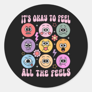 Het is goed om alle gevoelens van de grappige gees ronde sticker