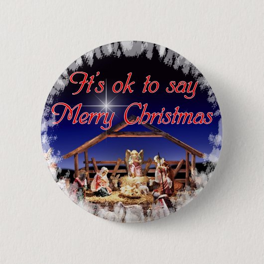 Het is goed om Merry Kerstmis Button te zeggen (Voorkant)