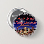Het is goed om Merry Kerstmis Button te zeggen (Voorkant /achterkant)