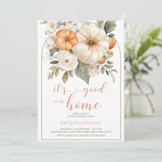 Het is goed om thuis te zijn Pumpkin housewarming Kaart (Staand voorkant)