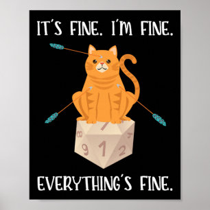 Het Is Goed Rpg Spelende Kat D20 Dobbelsteen Geek  Poster