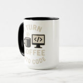 Het is grappig dat je koffie omzet in code mok (Voorkant links)